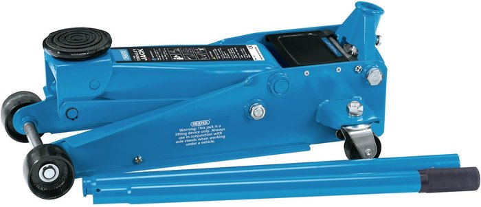 The Range | Draper Draper Heavy Duty Trolley Jack with Twin Pistons (3 Tonne) Draper Draper Heavy Duty Trolley Jack with Twin Pistons (3 Tonne)