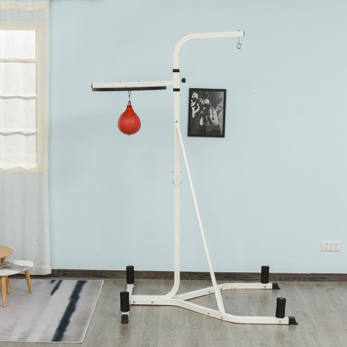 The Range | HOMCOM Free-Standing Speed Boxing Punch Bag - White HOMCOM Free-Standing Speed Boxing Punch Bag - White