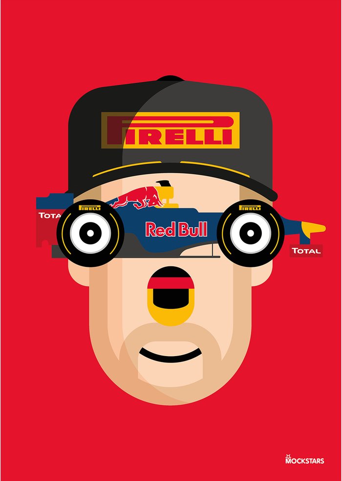 The Range | Mockstars Mockstars Art Prints - Mockstars / Seb Vettel / A2 Mockstars Mockstars Art Prints - Mockstars / Seb Vettel / A2