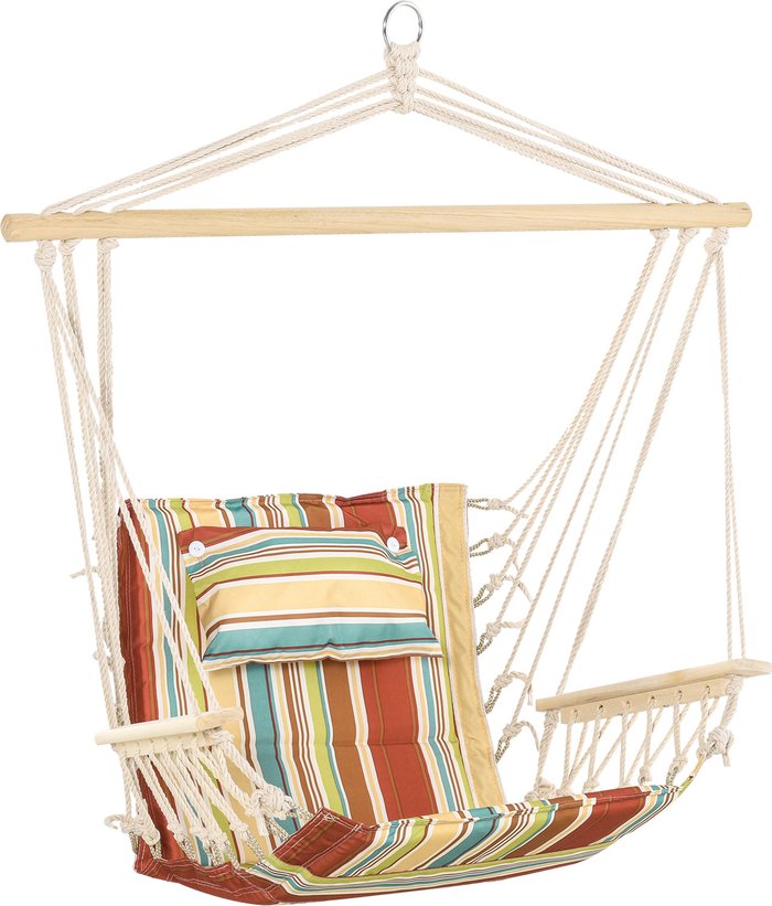 The Range | Outsunny Hanging Hammock Chair with Thick Rope Frame - Multi-Colour Outsunny Hanging Hammock Chair with Thick Rope Frame - Multi-Colour