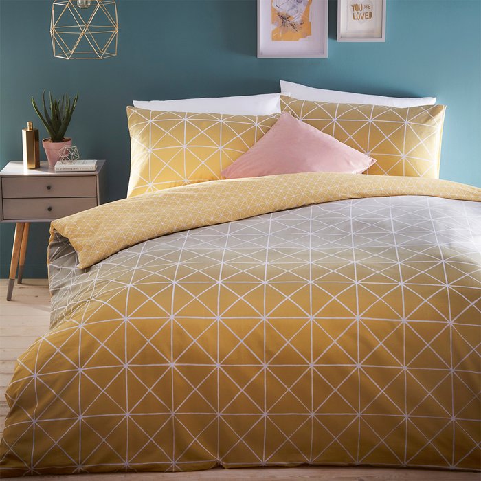 The Range | furn Furn. Spectrum Single Duvet Cover Set Cotton Polyester Ochre / Grey furn Furn. Spectrum Single Duvet Cover Set Cotton Polyester Ochre / Grey