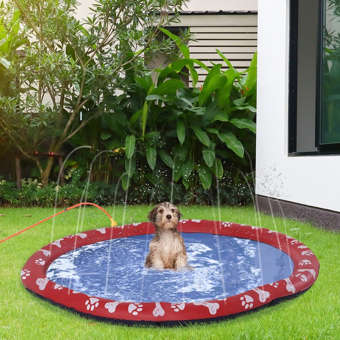 The Range | PawHut Pawhut 150cm Splash Pad Sprinkler For Pets - Red PawHut Pawhut 150cm Splash Pad Sprinkler For Pets - Red