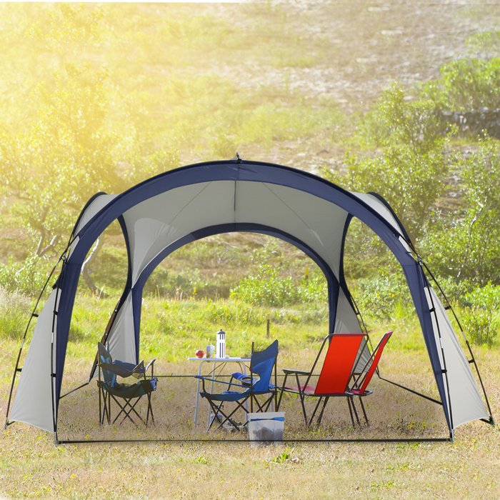 The Range | Outsunny Outdoor Gazebo Event Dome Shelter - Cream and Blue Outsunny Outdoor Gazebo Event Dome Shelter - Cream and Blue