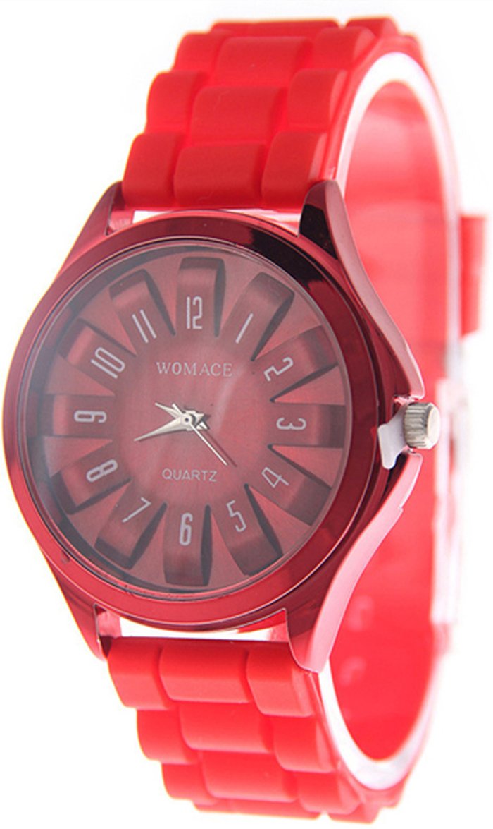 The Range | Unisex Silicone Strap Quartz Watch - Red Unisex Silicone Strap Quartz Watch - Red