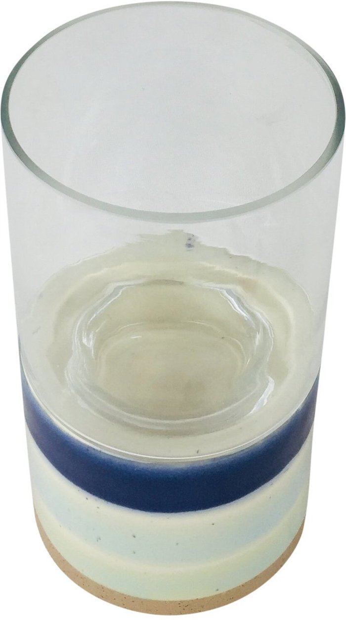 The Range | Inspire Home Decor Seashore Pillar Candle Holder 26cm - Blue Inspire Home Decor Seashore Pillar Candle Holder 26cm - Blue