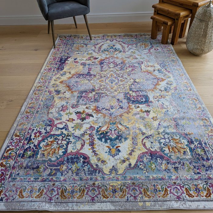 The Range | The Rug Wholesaler Colourful Traditional Oriental Rug - Capella - Blue / 160cm The Rug Wholesaler Colourful Traditional Oriental Rug - Capella - Blue / 160cm