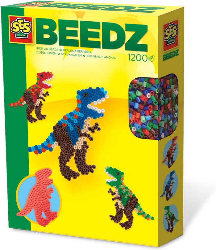 The Range | SES CREATIVE Children's Beedz T-Rex Iron-on Beads Mosaic Set - White SES CREATIVE Children's Beedz T-Rex Iron-on Beads Mosaic Set - White