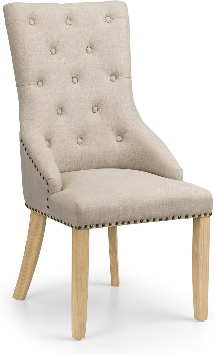 The Range | Julian Bowen Set Of 2 Loire Button Back Chairs - Oatmeal Julian Bowen Set Of 2 Loire Button Back Chairs - Oatmeal