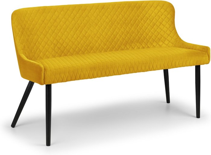 The Range | Julian Bowen Luxe High Back Bench - Mustard - Mustard Julian Bowen Luxe High Back Bench - Mustard - Mustard