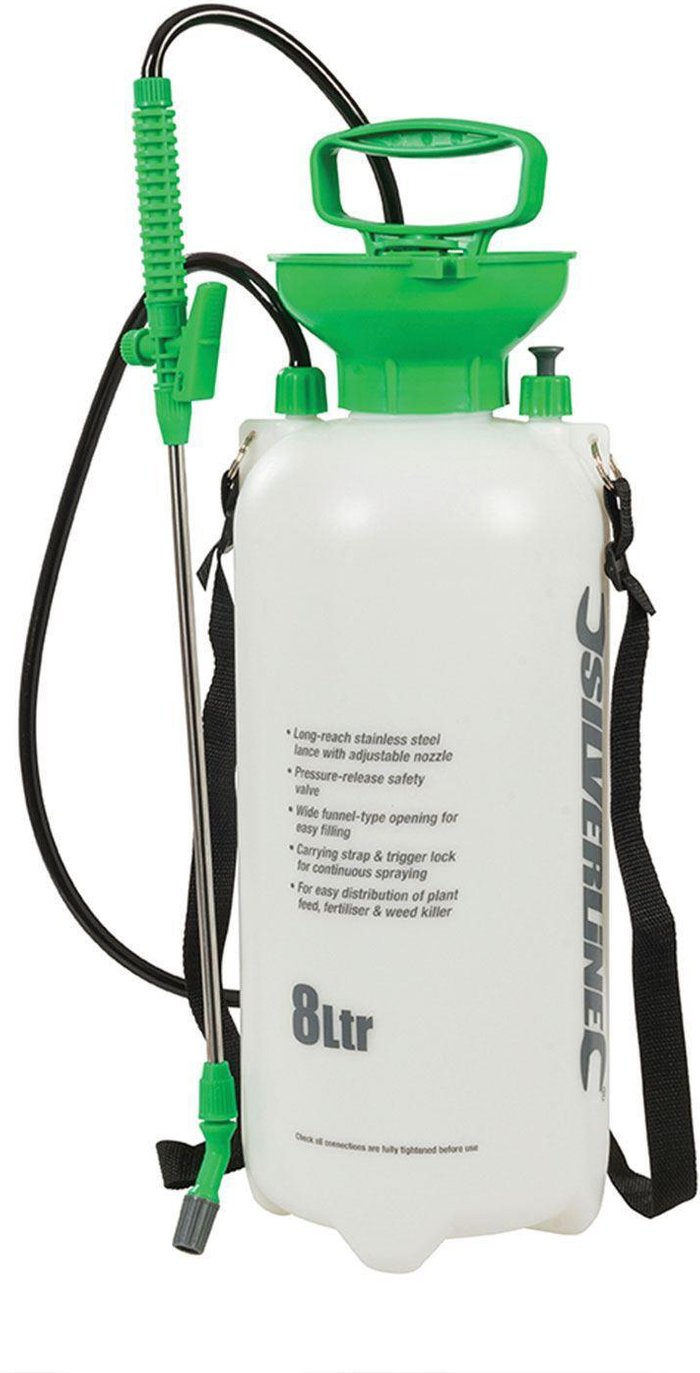 The Range | Silverline Silverline 8L Pressure Sprayer & Pump For Lawns - White Silverline Silverline 8L Pressure Sprayer & Pump For Lawns - White