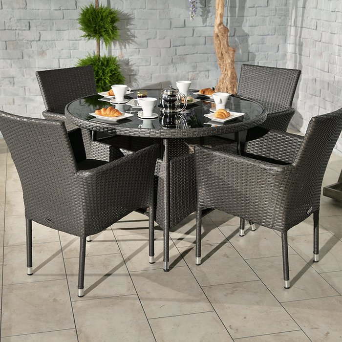 The Range | Royalcraft Royalcraft Malaga 4 Seater Fixed Dining Set Royalcraft Royalcraft Malaga 4 Seater Fixed Dining Set