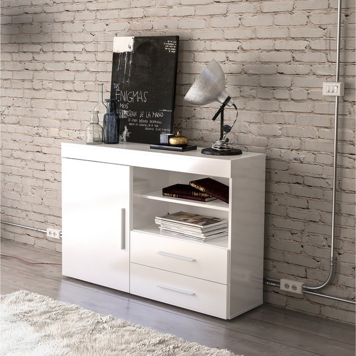 The Range | Birlea Birlea Edgeware 1 Door 2 Drawer Sideboard White Birlea Birlea Edgeware 1 Door 2 Drawer Sideboard White