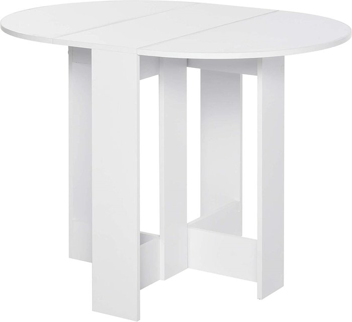 The Range | HOMCOM Drop Leaf Foldable Dining Table - White HOMCOM Drop Leaf Foldable Dining Table - White