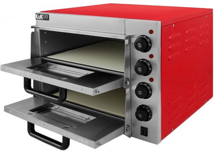 The Range | Kukoo KuKoo 10321 16in Twin Deck Electric Pizza Oven - Red Kukoo KuKoo 10321 16in Twin Deck Electric Pizza Oven - Red