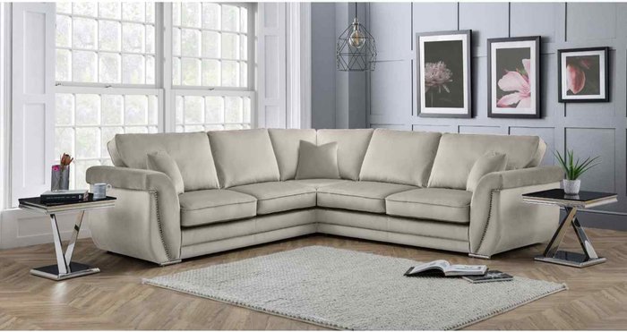 The Range | Simply Eleganza Luca Full Back Large Corner Sofa - White Simply Eleganza Luca Full Back Large Corner Sofa - White
