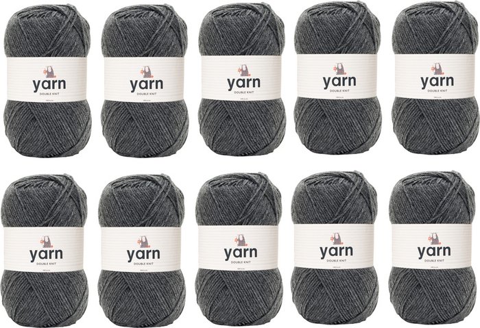 The Range | Korbond Pack of 10 DK Yarn 100g Balls Grey Korbond Pack of 10 DK Yarn 100g Balls Grey