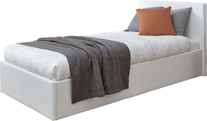 The Range | End Lift Single Ottoman Bed White End Lift Single Ottoman Bed White