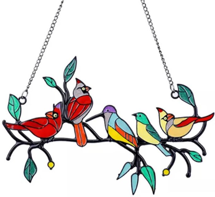 The Range | 5 or 6 Birds on Branch Hanging Decoration - Multicolour / 12.5cm / 20cm 5 or 6 Birds on Branch Hanging Decoration - Multicolour / 12.5cm / 20cm