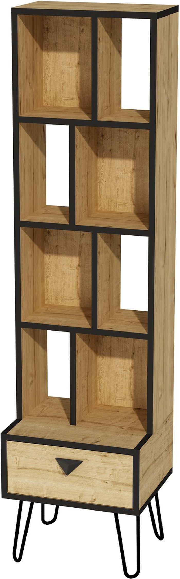 The Range | Destina Home Emily Manufactured Wood Bookcase with Drawer - Sapphire Oak - Black Band Destina Home Emily Manufactured Wood Bookcase with Drawer - Sapphire Oak - Black Band