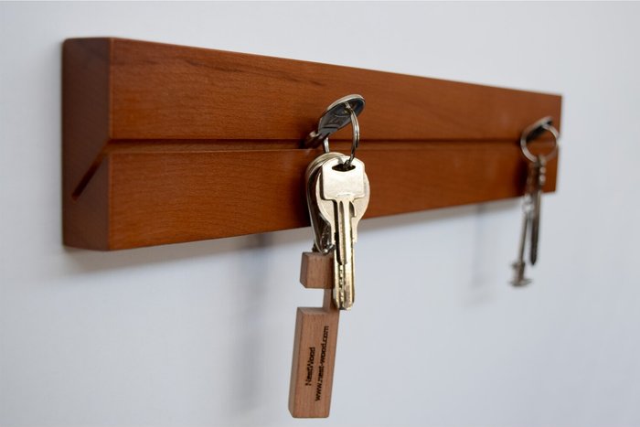 The Range | Decorotika Cleppa 40 cm Wide Handmade Solid Wood Key Holder Key Organizer - Medium Colour Decorotika Cleppa 40 cm Wide Handmade Solid Wood Key Holder Key Organizer - Medium Colour