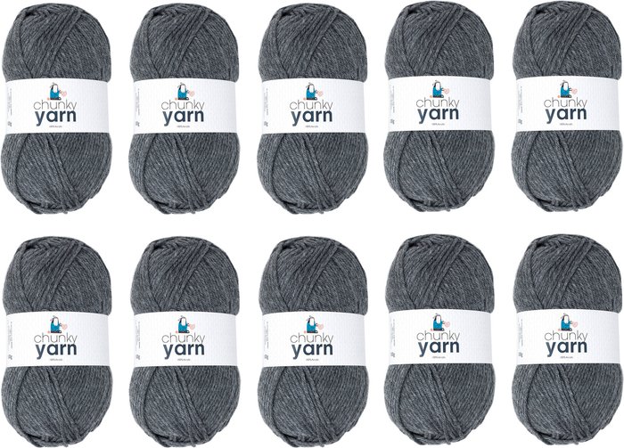 The Range | Korbond Pack of 10 Chunky DK Yarn 100g Balls Grey Korbond Pack of 10 Chunky DK Yarn 100g Balls Grey