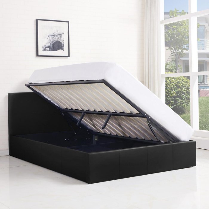 The Range | Kosy Koala Black Leather Storage Bed With Side Lift - Black / Single Kosy Koala Black Leather Storage Bed With Side Lift - Black / Single