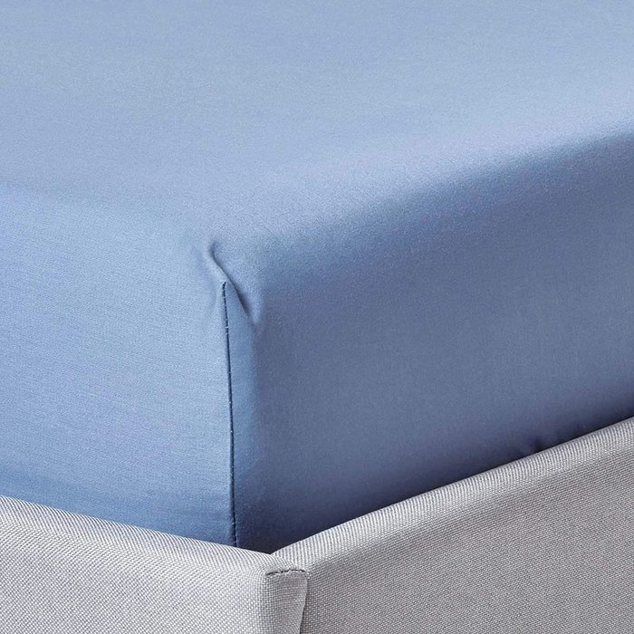 The Range | Homescapes 1000 Thread Count Egyptian Cotton Extra Deep Fitted Sheet - Air Force Blue / Double Homescapes 1000 Thread Count Egyptian Cotton Extra Deep Fitted Sheet - Air Force Blue / Double