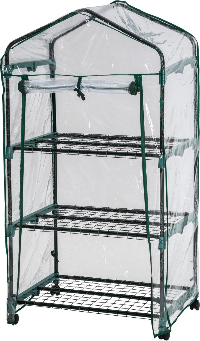 The Range | TECTAKE Tectake Mobile Greenhouse With 3 Shelves 69X49X125cm White TECTAKE Tectake Mobile Greenhouse With 3 Shelves 69X49X125cm White