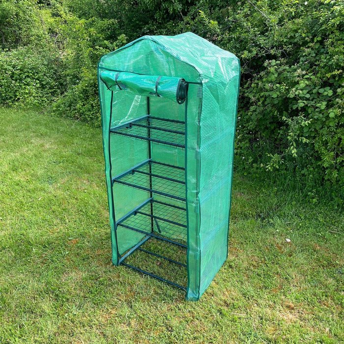 The Range | Selections 4 Tier Mini Greenhouse with Clear View Cover - Green / Metal Polypropylene Selections 4 Tier Mini Greenhouse with Clear View Cover - Green / Metal Polypropylene