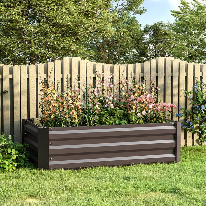 The Range | Livingandhome Metal Raised Garden Bed - Brown / 4.5kg / 0.18m3 Livingandhome Metal Raised Garden Bed - Brown / 4.5kg / 0.18m3