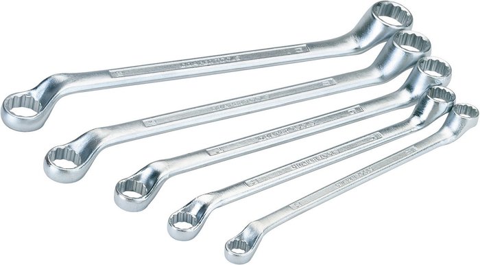 The Range | Draper Draper Cranked Metric Ring Spanner Set (5 Piece) - Chrome Draper Draper Cranked Metric Ring Spanner Set (5 Piece) - Chrome