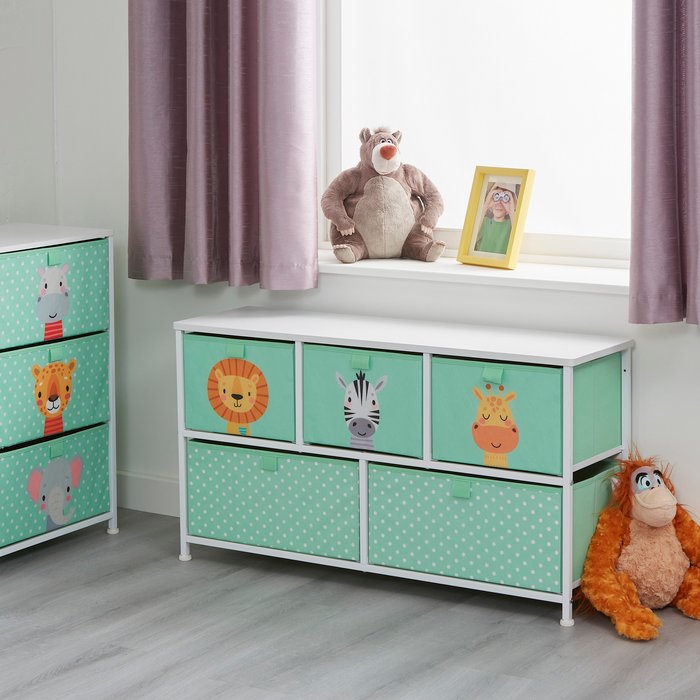 The Range | Liberty House Toys Kids 5 Drawer Storage Unit - Green and White Liberty House Toys Kids 5 Drawer Storage Unit - Green and White