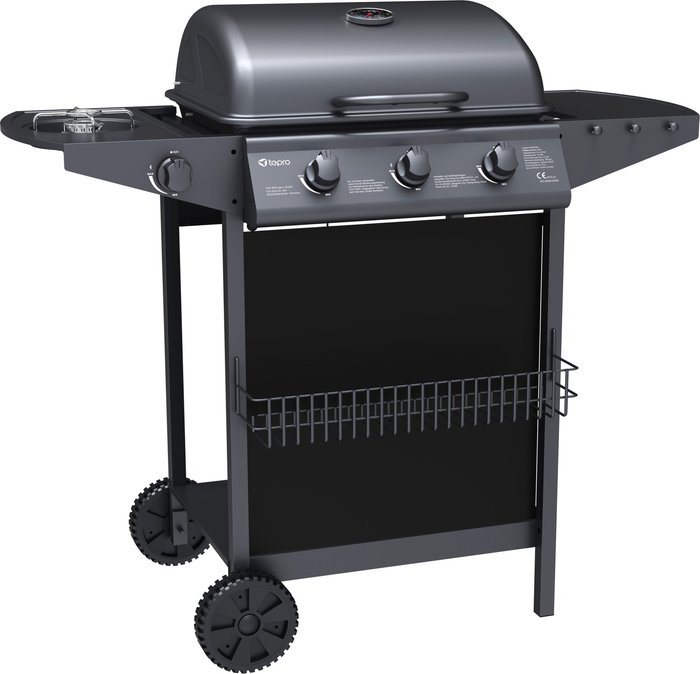 The Range | Tepro Hampton 3 Burner Gas BBQ Grill - Black Tepro Hampton 3 Burner Gas BBQ Grill - Black