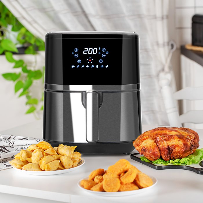 The Range | HOMCOM HOMCOM 800-125V70 4.5L 1500W Digital Air Fryer With Rapid Air Circulation - Black HOMCOM HOMCOM 800-125V70 4.5L 1500W Digital Air Fryer With Rapid Air Circulation - Black