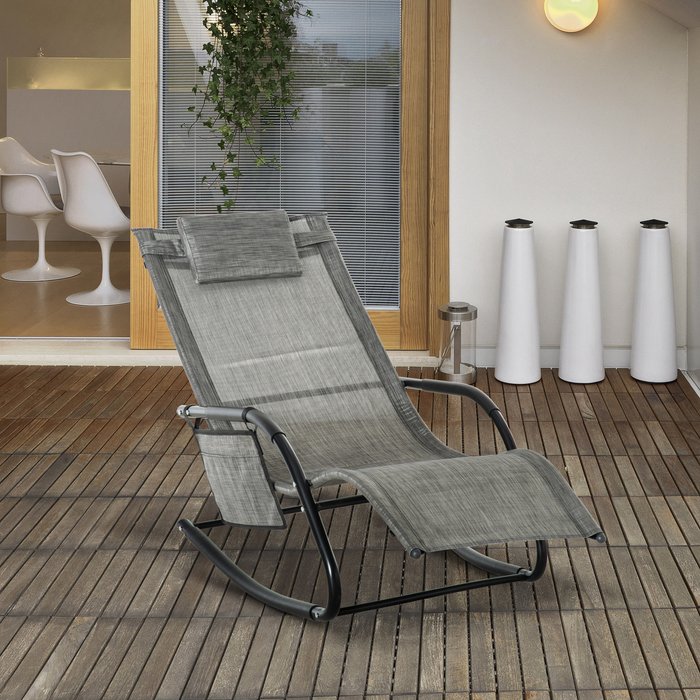 The Range | Outsunny Breathable Mesh Rocking Chair - Dark Grey Outsunny Breathable Mesh Rocking Chair - Dark Grey