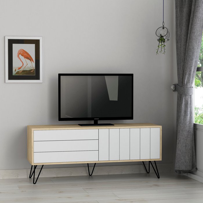 The Range | Decortie Picadilly TV Stand - Oak - White Decortie Picadilly TV Stand - Oak - White