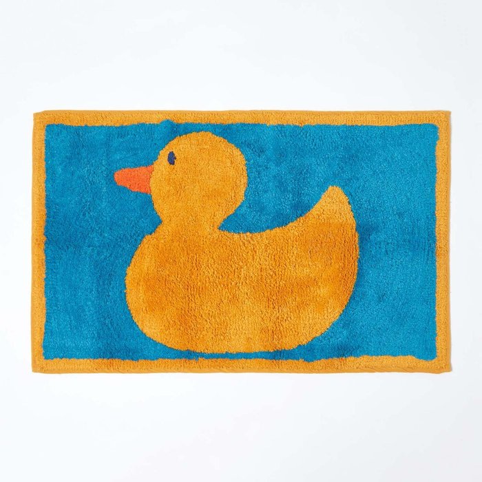 The Range | Homescapes Cotton Tufted Rubber Duck Childrens Rug - Yellow Homescapes Cotton Tufted Rubber Duck Childrens Rug - Yellow