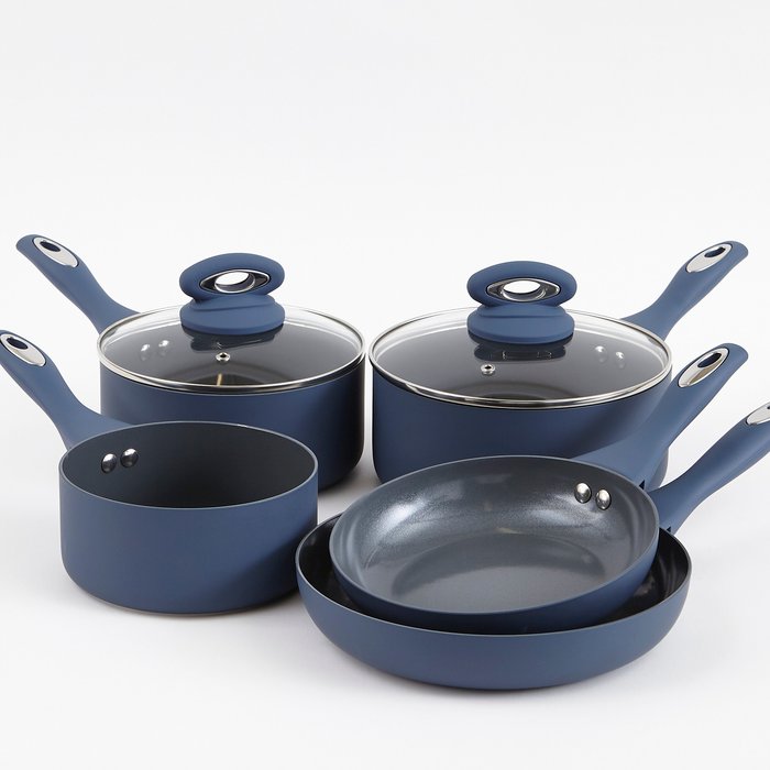 The Range | Cermalon Cermalon Matt Blue 5 Pc. Cookware Set Cermalon Cermalon Matt Blue 5 Pc. Cookware Set