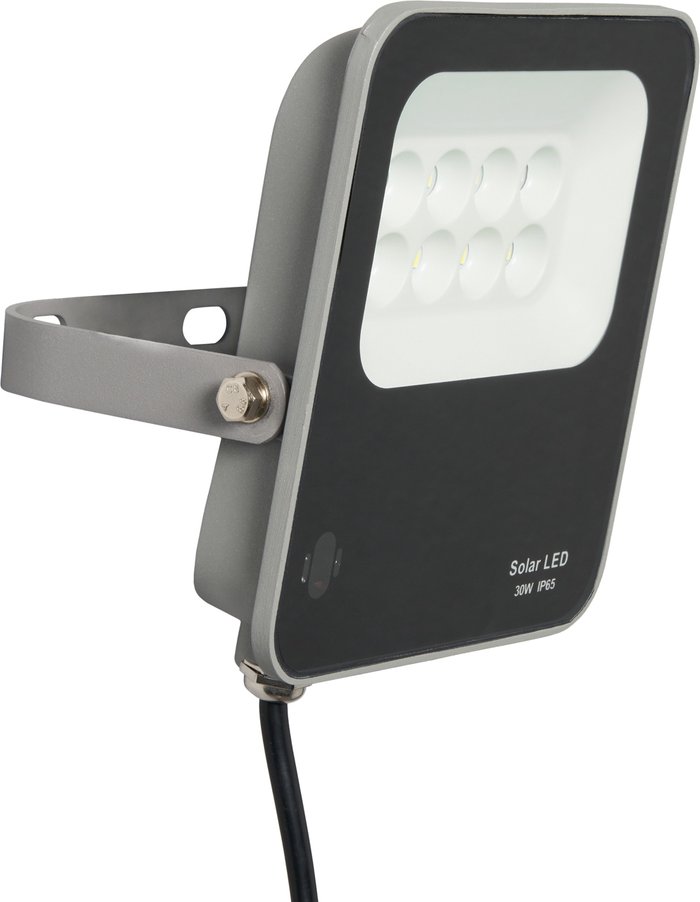 The Range | Litecraft Dwight Outdoor LED Flood Light with Solar Panel - Grey / 14.8cm Litecraft Dwight Outdoor LED Flood Light with Solar Panel - Grey / 14.8cm