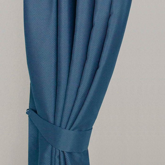 The Range | Homescapes Herringbone Chevron Curtain Tie Back Pair - Navy Homescapes Herringbone Chevron Curtain Tie Back Pair - Navy