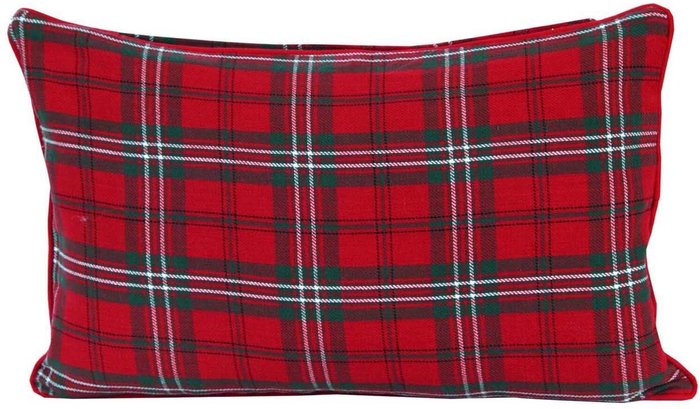 The Range | Homescapes Cotton Edward Tartan Cushion Cover - Red Homescapes Cotton Edward Tartan Cushion Cover - Red