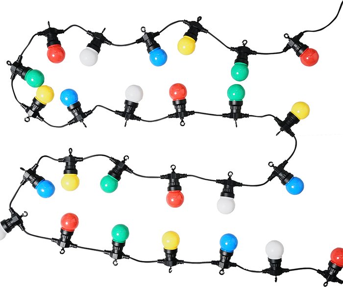 The Range | ValueLights 3 Pack IP44 Rated 11.7M Integrated Festoon Multicoloured LED Lights Warm White - Multicolour ValueLights 3 Pack IP44 Rated 11.7M Integrated Festoon Multicoloured LED Lights Warm White - Multicolour