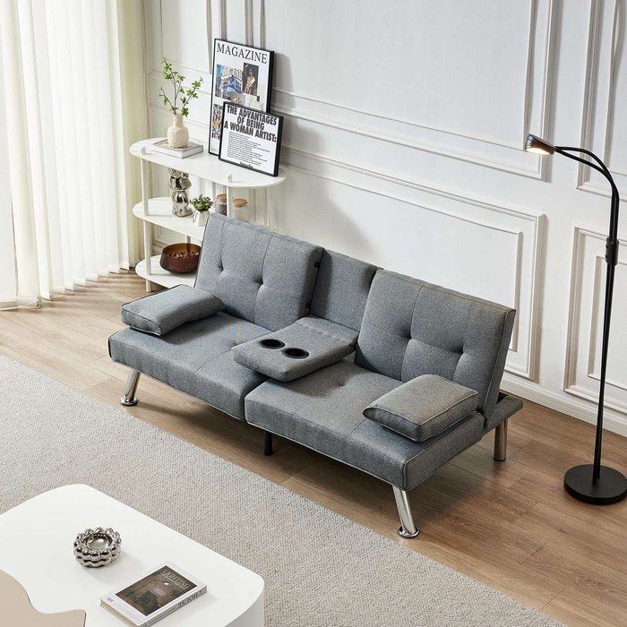 The Range | Westwood WestWood Fabric Manhattan Sofa Bed Recliner - Grey Westwood WestWood Fabric Manhattan Sofa Bed Recliner - Grey