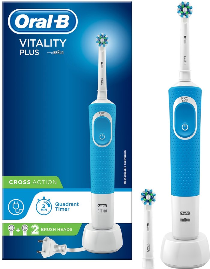 The Range | Oral B Oral B Vitality Plus CrossAction Electric Toothbrush - Blue Oral B Oral B Vitality Plus CrossAction Electric Toothbrush - Blue