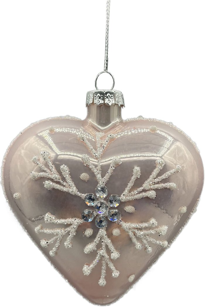The Range | Angel Kisses Shiny Blush Snowflake Glass Heart - Blush Angel Kisses Shiny Blush Snowflake Glass Heart - Blush