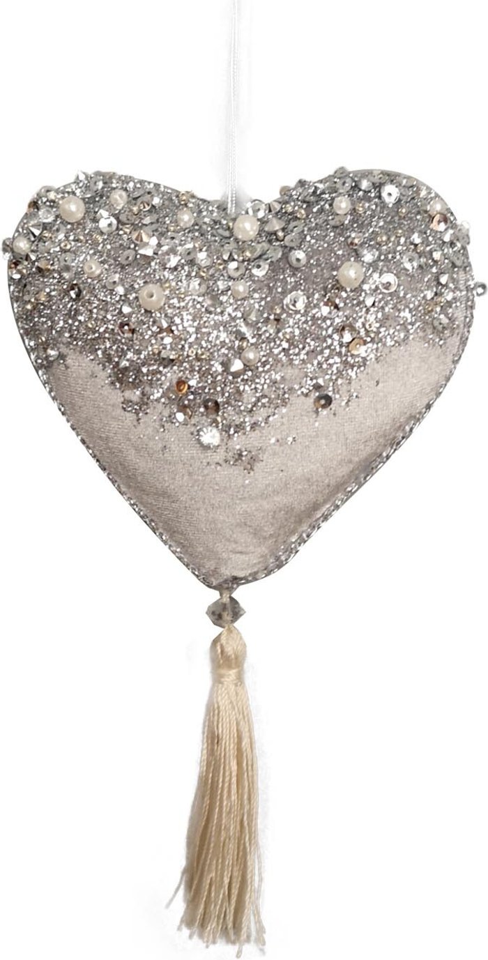 The Range | Truly Sumptuous Grey Velvet Hanging Heart or Sphere Truly Sumptuous Grey Velvet Hanging Heart or Sphere