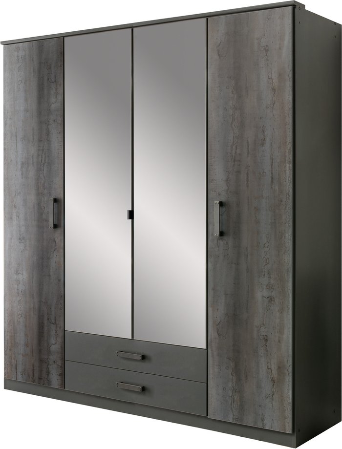 The Range | Tjs Duisberg 4 Door Wardrobe - Digi Steel Tjs Duisberg 4 Door Wardrobe - Digi Steel
