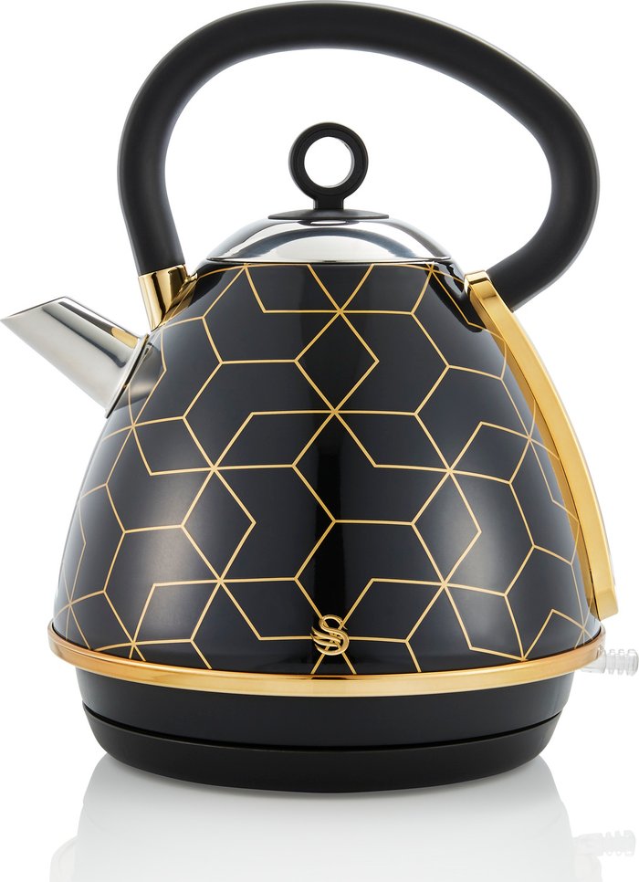 The Range | Swan Tribeca 1.8L Pyramid Kettle - Black and Gold Swan Tribeca 1.8L Pyramid Kettle - Black and Gold
