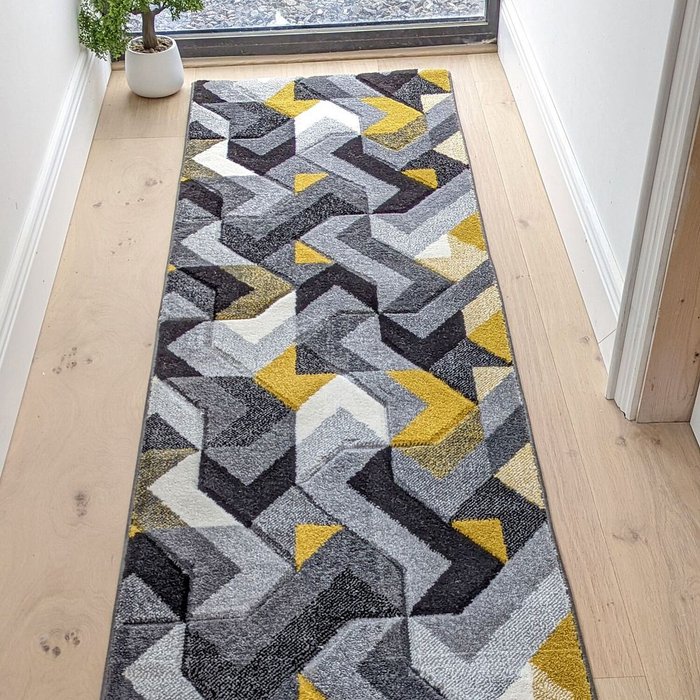 The Range | The Rug Wholesaler Ochre Herringbone Area Rug - Boston - Yellow / 3kg / 230cm The Rug Wholesaler Ochre Herringbone Area Rug - Boston - Yellow / 3kg / 230cm