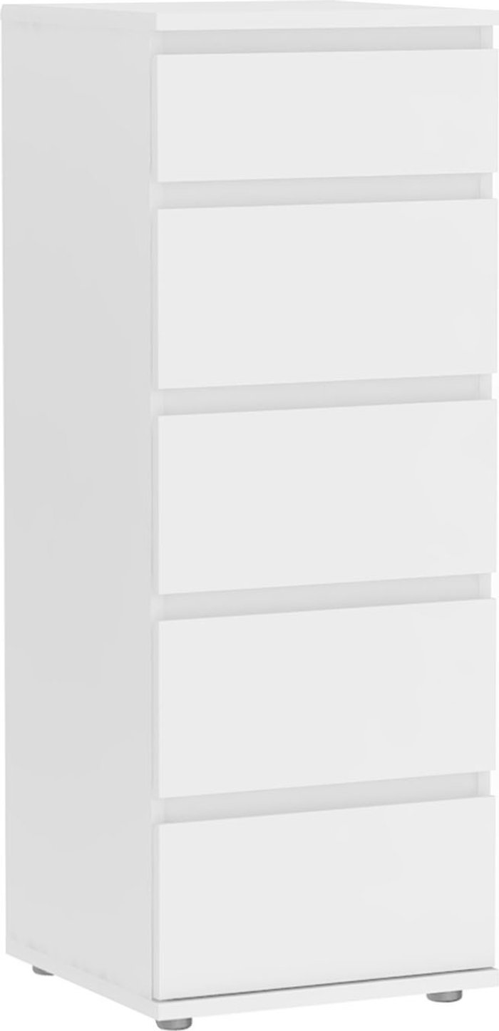 The Range | Furniture To Go Nova Narrow Chest of 5 Drawers - White Furniture To Go Nova Narrow Chest of 5 Drawers - White